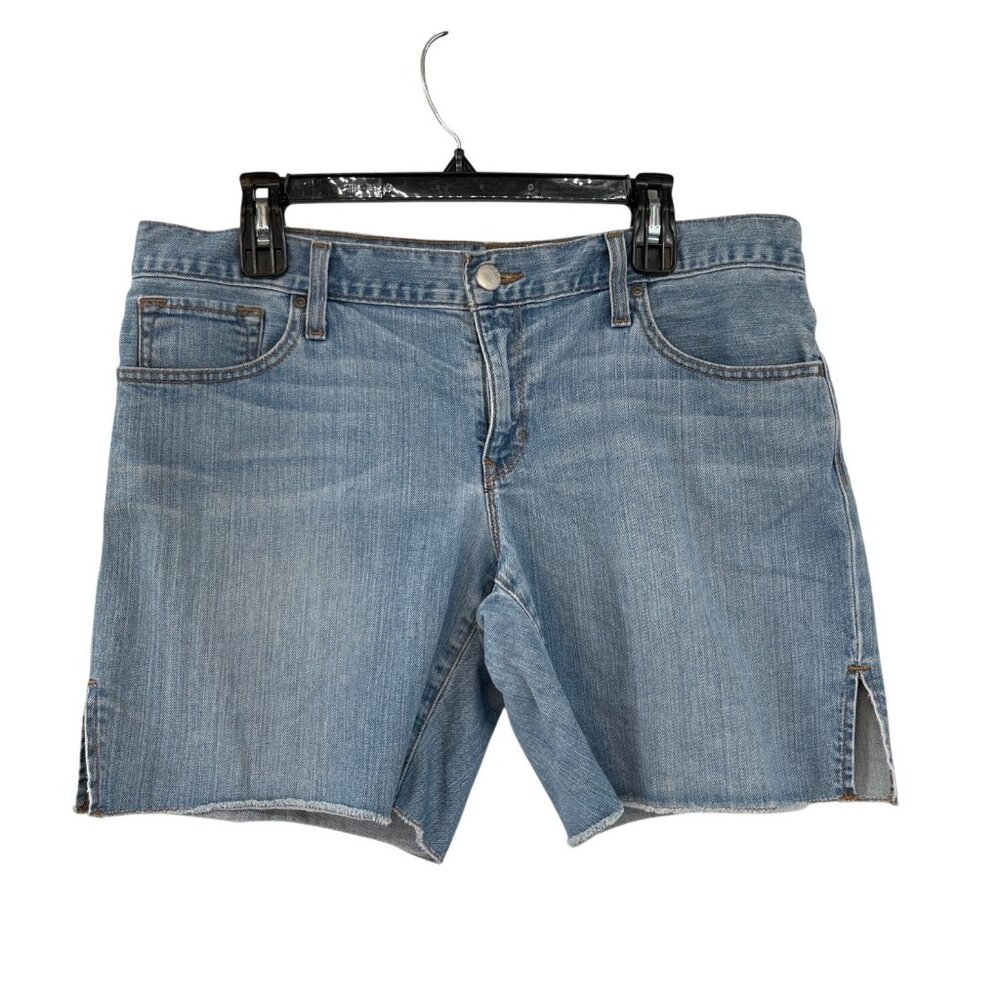 Gap 1969 Boyfriend Denim Shorts 30/10 Split Hem Used